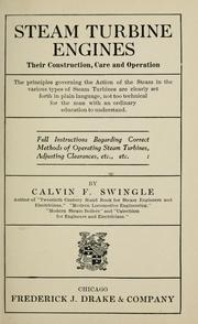 Cover of: Steam turbine engines by Calvin F. Swingle