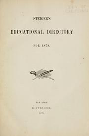 Cover of: Steiger's educational directory for 1878