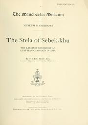 Cover of: The stela of Sebek-khu by T. Eric Peet