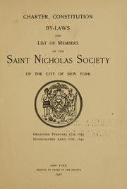 Charter by Saint Nicholas society of the City of New York