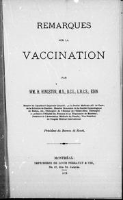 Cover of: Remarques sur la vaccination