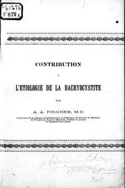 Cover of: Contributions à l'étiologie de la dacryocystite