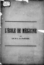 Cover of: L' Ecole de médecine