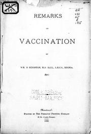 Cover of: Remarks on vaccination