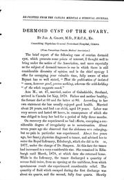 Cover of: Dermoid cyst of the ovary