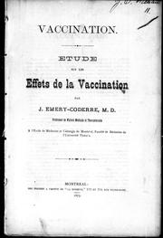 Cover of: Vaccination: étude sur les effets de la vaccination