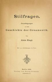 Stilfragen by Alois Riegl