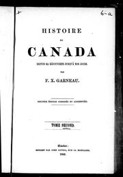 Cover of: Histoire du Canada by F.-X. Garneau