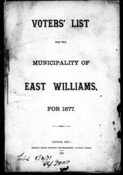Cover of: Voters' list for the municipality of East Williams, for 1877