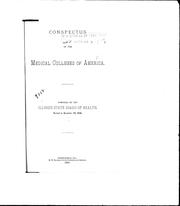 Cover of: Conspectus of the medical colleges of America: revised to December 20, 1884