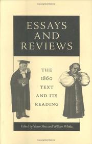 Cover of: Essays and Reviews: The 1860 Text and Its Reading (Victorian Literature and Culture Series)