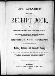 Cover of: Dr. Chase's new receipt book, or, Information for everybody by 