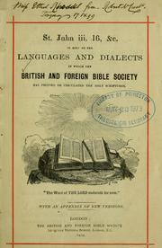 Cover of: St. John: in which the British and Foreign Bible Society has printed or circulated the Holy Scriptures ...