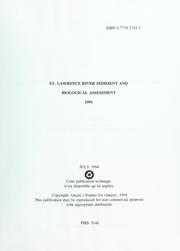 Cover of: St. Lawrence River sediment and biological assessment, 1991: report