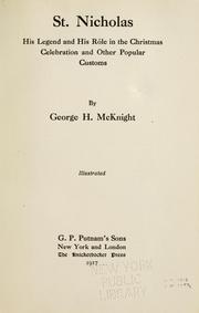 Cover of: St. Nicholas by George Harley McKnight