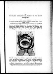 Cover of: On so-called idiopathic dilation of the large intestine