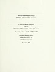 Cover of: Strengthening services for children and families in Montana: a report to the 53rd Legislature from the Joint Interim Subcommittee on Children and Families