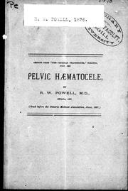 Cover of: Pelvic hæmatocele