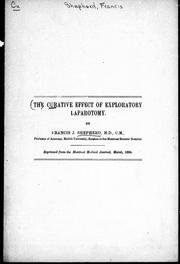 Cover of: The curative effect of exploratory laparotomy