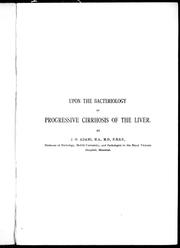 Upon the bacteriology of progressive cirrhosis of the liver by J. George Adami