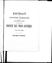 Extrait de l'exposé sommaire de la question de la division du diocèse des Trois-Rivières fait en 1884