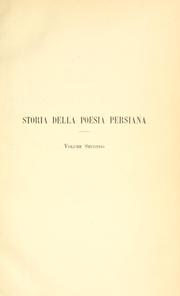 Cover of: Storia della poesia persiana ....