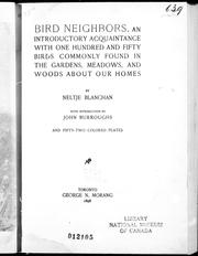 Cover of: Bird neighbors by by Neltje Blanchan ; with introduction by John Burroughs.