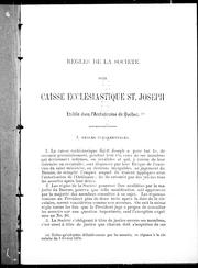 Règles de la société dite Caisse ecclésiastique St. Joseph by Caisse ecclésiastique St. Joseph.