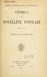 Cover of: Storia delle novelline popolari.