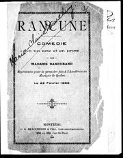 Cover of: Rancune: comédie en un acte et en prose