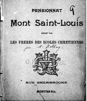 Cover of: Pensionnat Mont Saint-Louis, Montréal