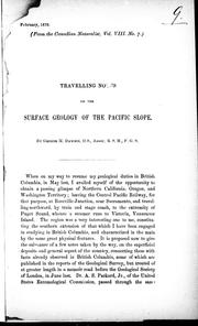 Cover of: Travelling notes on the surface geology of the Pacific slope by by George M. Dawson.