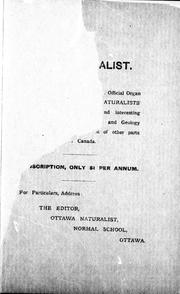 Cover of: Recent explorations in Canada: introductory sketch