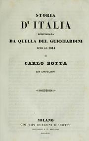 Cover of: Storia d'Italia continuata da quella del Guicciardini sino al 1814: con annotazioni.