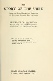 The story of the shire by Frederick William Hackwood