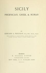 Cover of: The story of Sicily by Edward Augustus Freeman, Edward Augustus Freeman