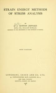 Cover of: Strain energy methods of stress analysis by Alfred John Sutton Pippard