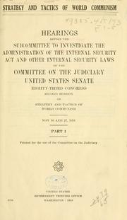 Cover of: Strategy and tactics of world communism. by United States. Congress. Senate. Committee on the Judiciary