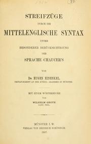 Cover of: Streifzüge durch die mittelenglische Syntax: unter besonderer berücksichtigung der Sprache Chaucer's.