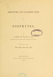 Cover of: Structure and classification of zoophytes ... by James D. Dana