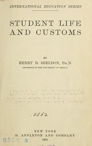 Cover of: Student life and customs