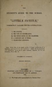 Cover of: student's guide to the School of "litterae fictitiae", commonly called novel-literature.