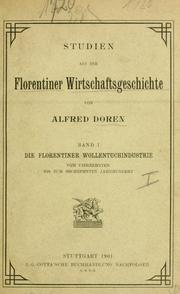 Studien aus der Florentiner Wirtschaftsgeschichte by Doren, Alfred Jakob