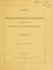 Cover of: Studien über Docoglosse und Rhipidoglosse Prosobranchier by Béla Haller, Béla Haller