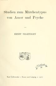 Studien zum Märchentypus von Amor und Psyche by Ernst Tegethoff