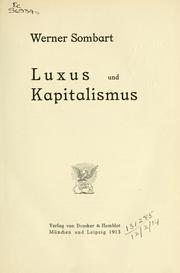Cover of: Studien zur Entwicklungsgeschichte des Kapitalismus. by Werner Sombart