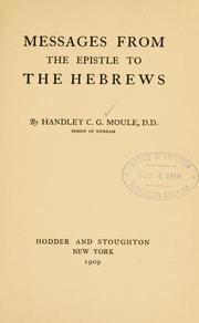 Cover of: Studies in Hebrews by Handley C. G. Moule