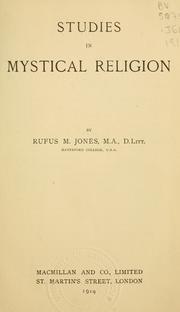 Cover of: Studies in mystical religion by Jones, Rufus Matthew