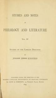 Cover of: Studies on the Libeaus Desconus by William Henry Schofield