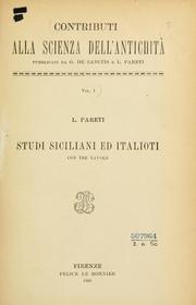 Cover of: Studi siciliani ed italioti, con tre tavole.